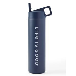Life is Good LIG Tonal Horizontal 20 oz. Straw Bottle NEW Stainless Steel